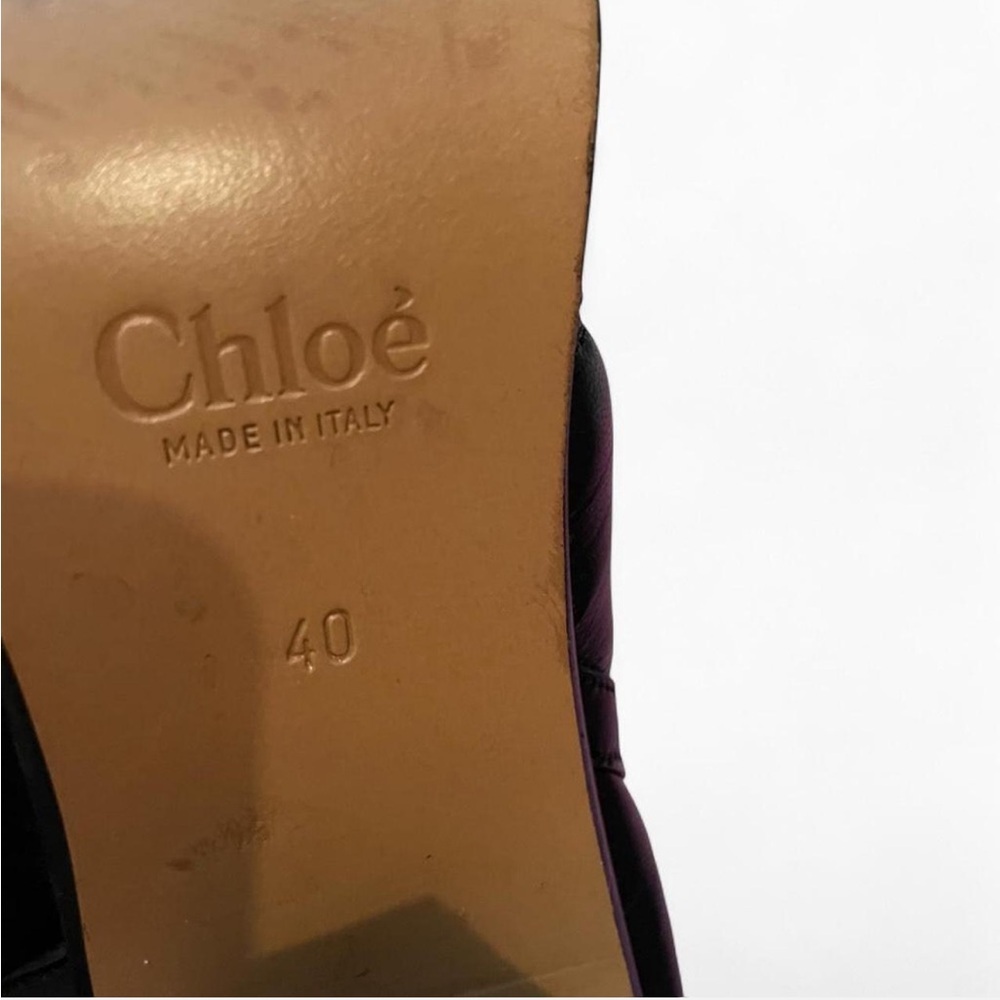 Chloe Black Lamb Leather And Suede Heel Boots Size 9 - Picture 8 of 9